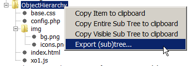 Export Object Hierarchy