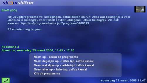 EPG opname inplannen