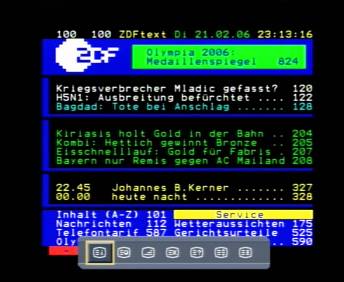 teletext menu