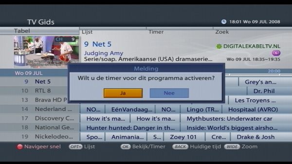 EPG programma reserveren
