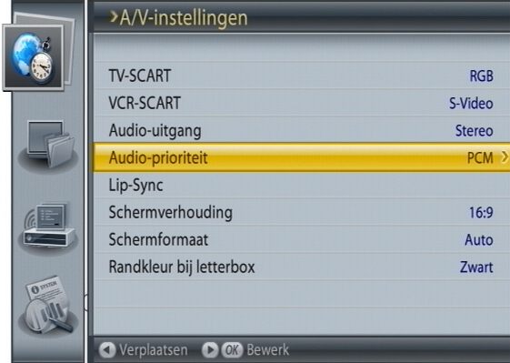 Menu Audio Prioriteit