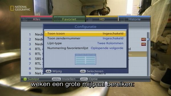 Nummering Favorietenlijst