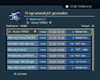 Zoek resultaat EPG