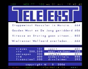 Voorbeeld teletext Philips DCR2020/03