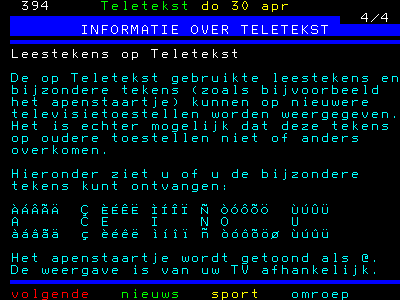 Vreemde karakters volgens internet