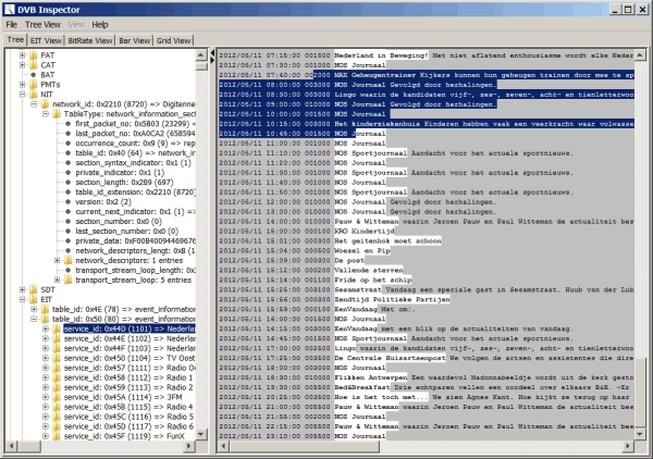 Tree View DVBInspector