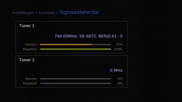 signaal status enkele tuner