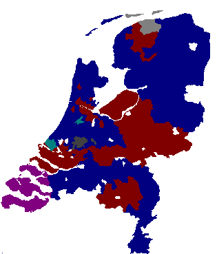 Kaart aanbieders digitale televisie via de kabel